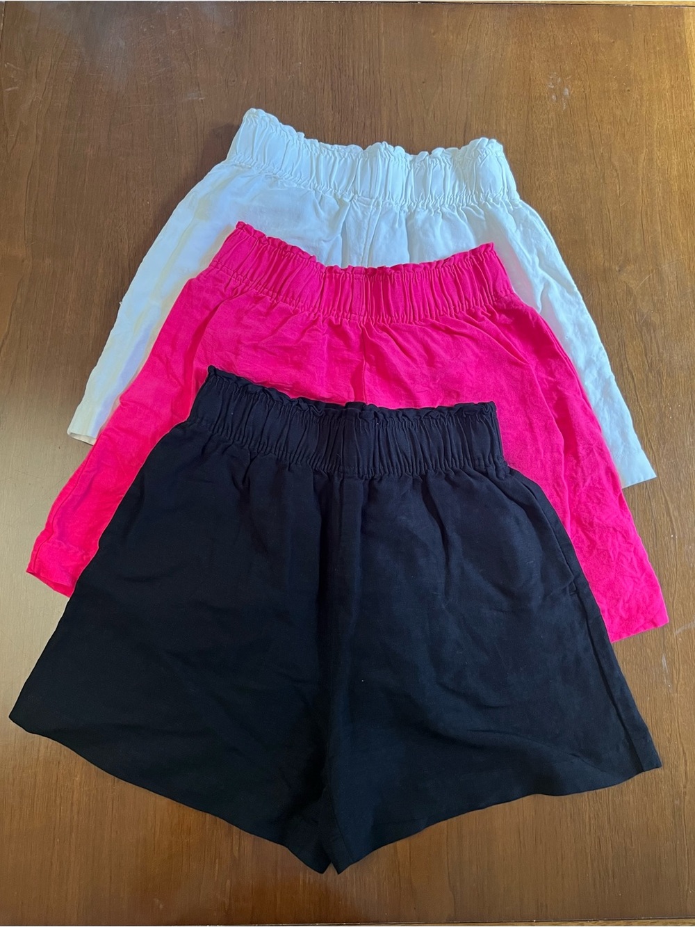 High-Rise Linen Blend Women's Shorts Bundle of 3